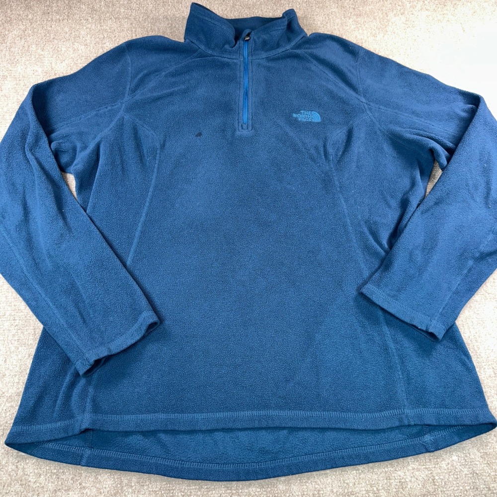 The North Face Womens XL TKA 100 1/4 Zip Fleece Pullover Teal Blue 6779